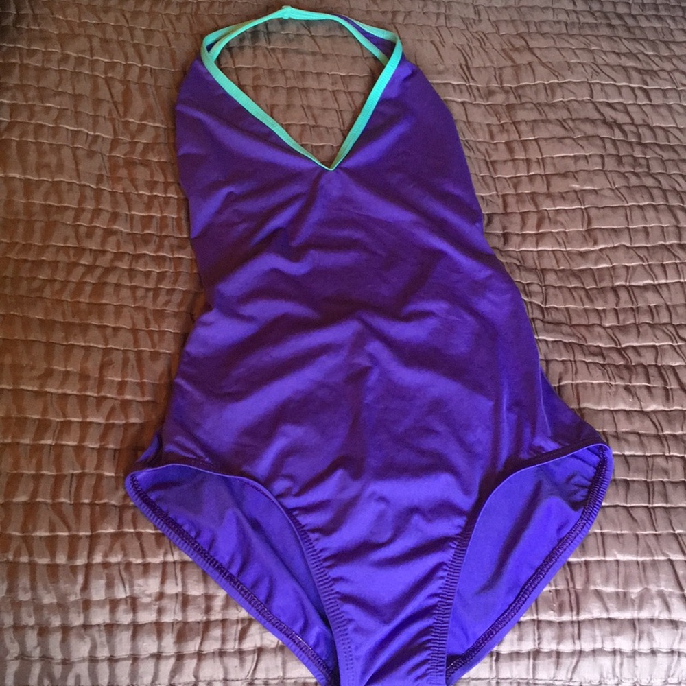 Purple & teal ballet leotard